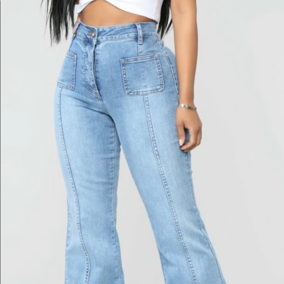 NWT Fashion Nova Stretch Flare Bottom Jeans - Picture 2 of 11